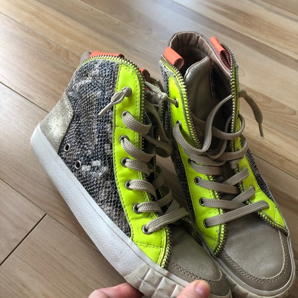 ASH hightop neon/animal print running shoes - Picture 3 of 11